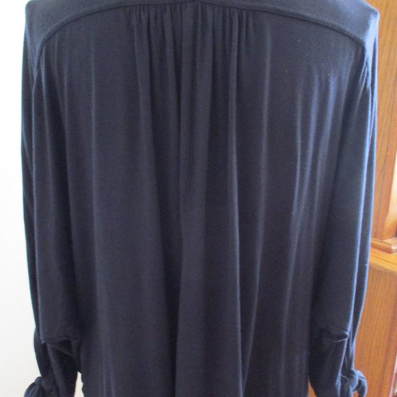 Free People "Keepin On" Tee, Black, Twist Front, Tie Sleeves Flowy Top Size M - Picture 7 of 11